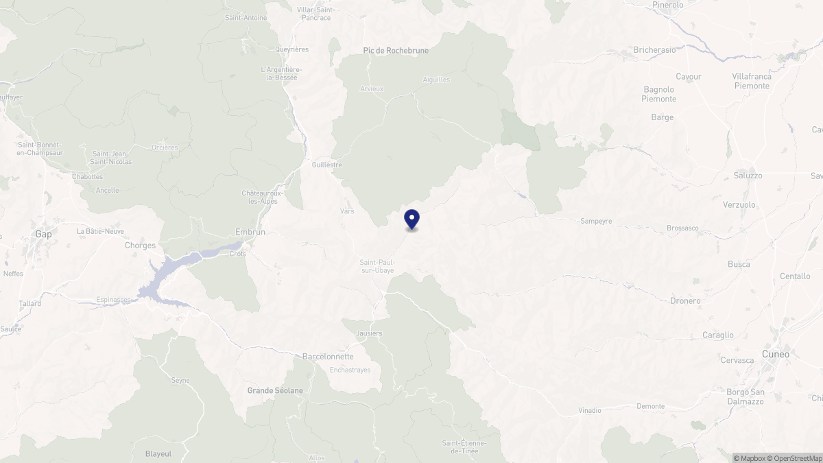 Aperçu cartographique de Saint-Paul-sur-Ubaye, centré sur la commune