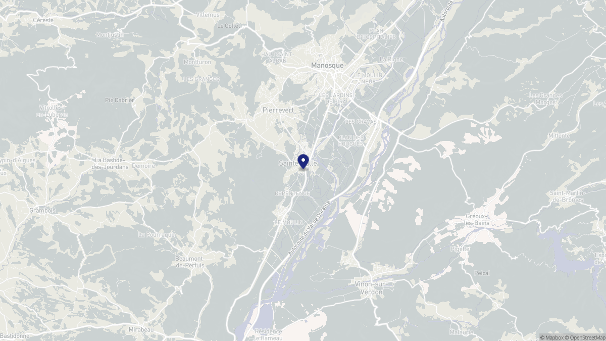 Aperçu cartographique de Sainte-Tulle, centré sur la commune