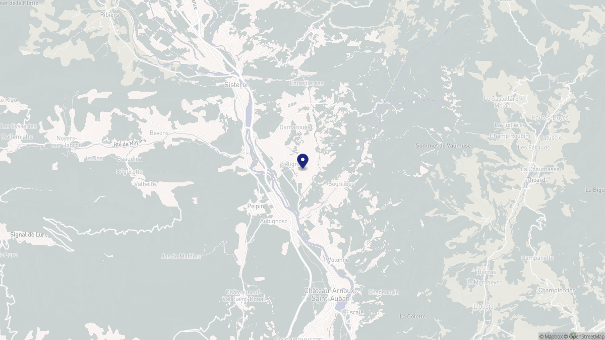 Aperçu cartographique de Salignac, centré sur la commune