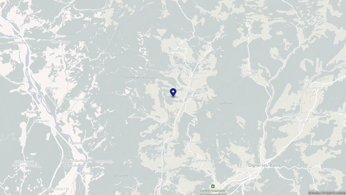 Aperçu cartographique de Thoard, centré sur la commune