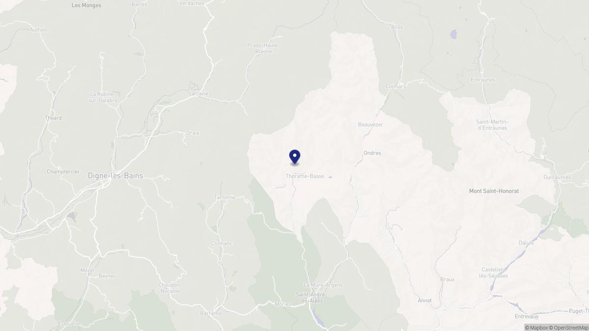 Aperçu cartographique de Thorame-Basse, centré sur la commune
