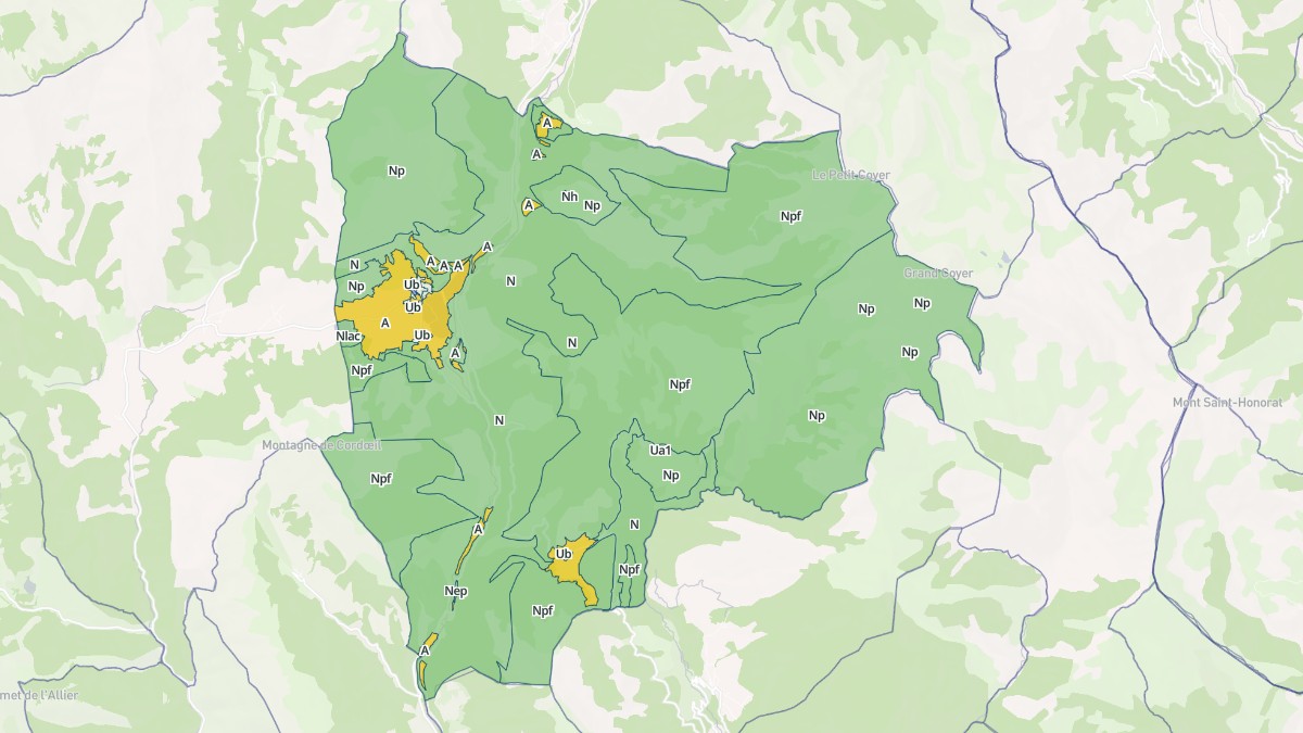 Aperçu cartographique de Thorame-Haute, centré sur la commune