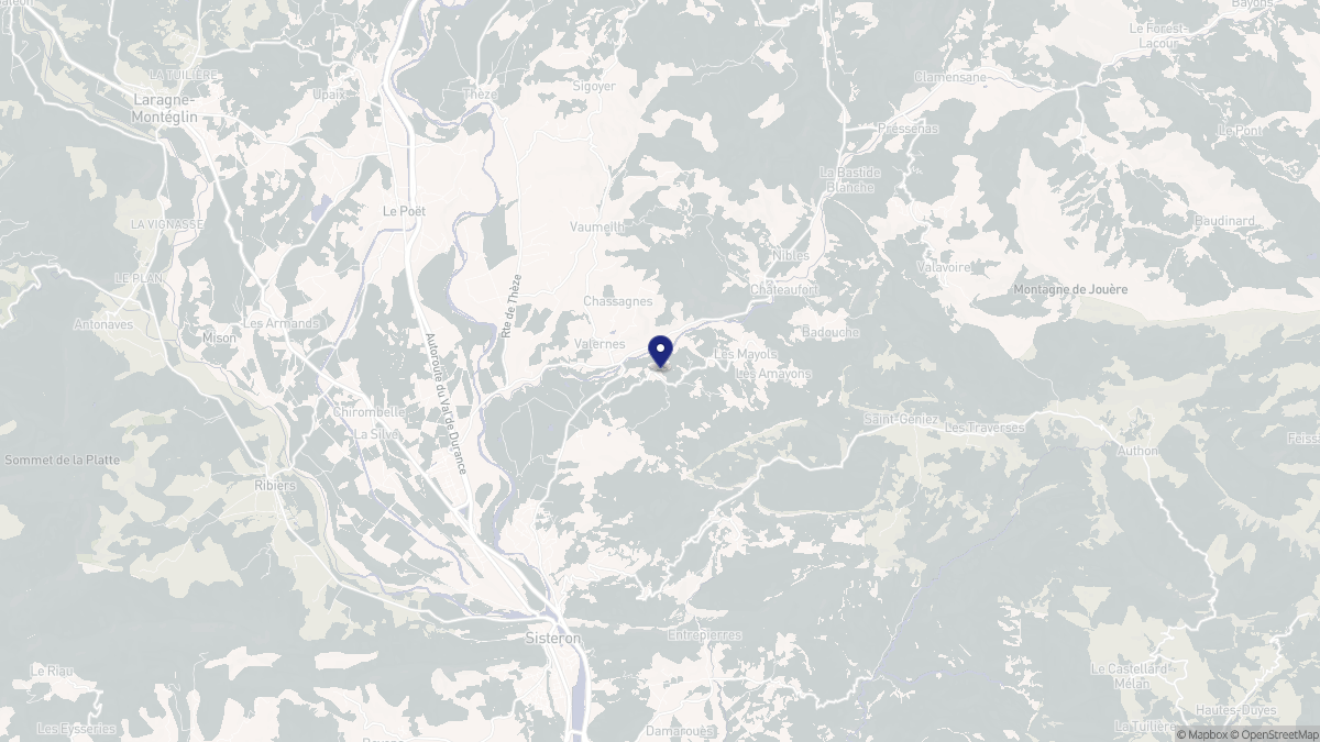 Aperçu cartographique de Valernes, centré sur la commune