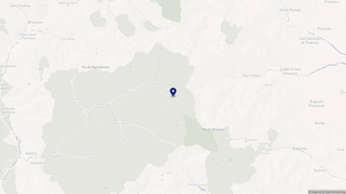 Aperçu cartographique de Abriès-Ristolas, centré sur la commune