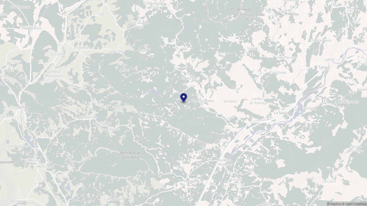 Aperçu cartographique de Barcillonnette, centré sur la commune