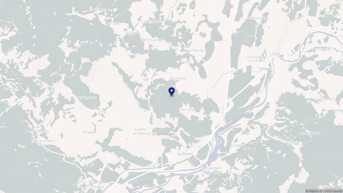 Aperçu cartographique de Fouillouse, centré sur la commune