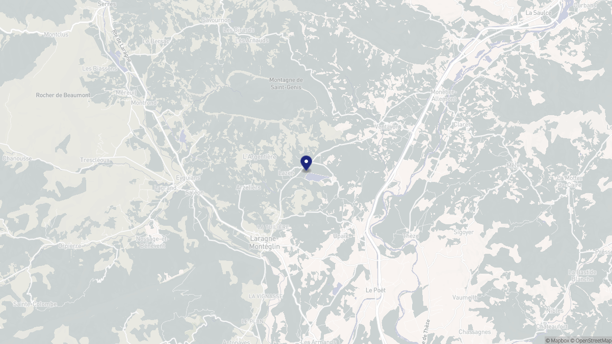 Aperçu cartographique de Lazer, centré sur la commune