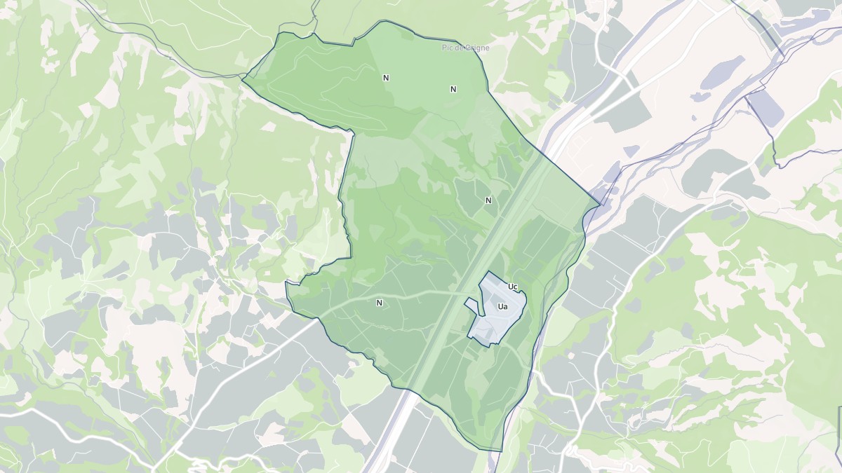 Aperçu cartographique de Monêtier-Allemont, centré sur la commune