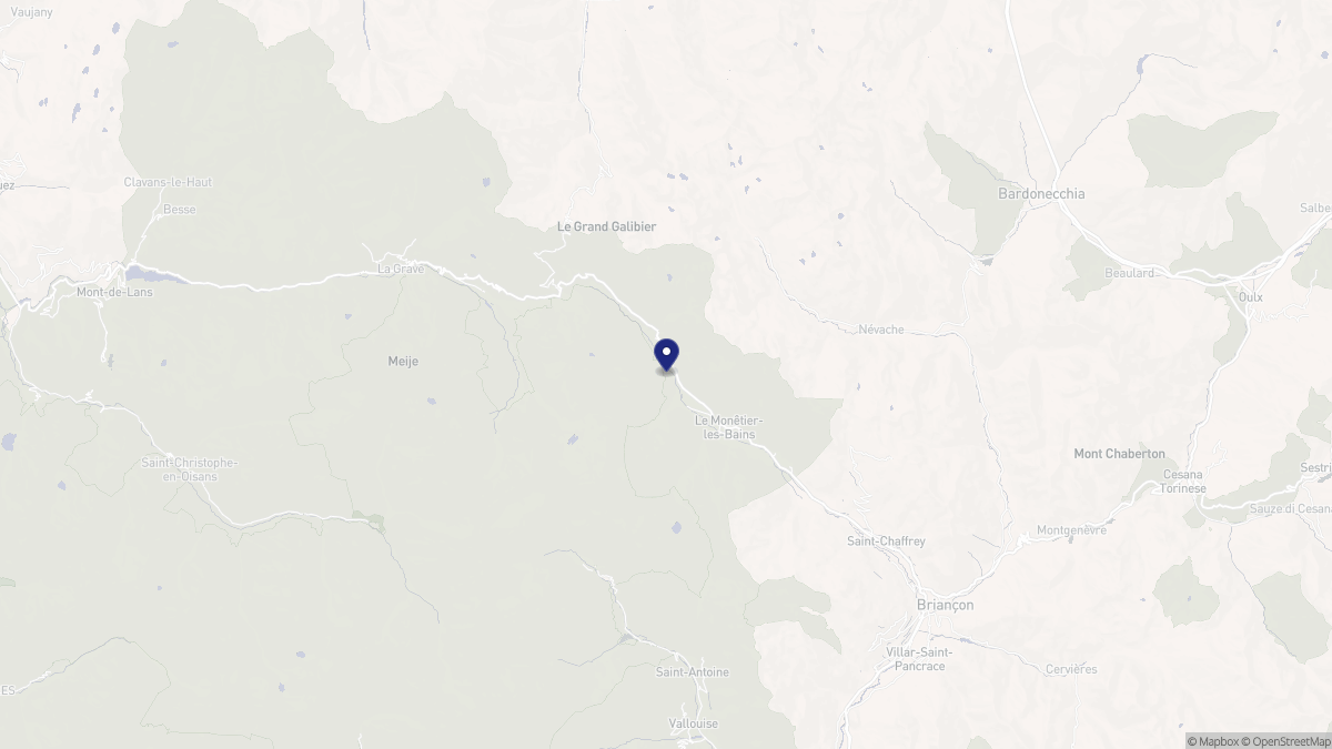 Aperçu cartographique de Le Monêtier-les-Bains, centré sur la commune