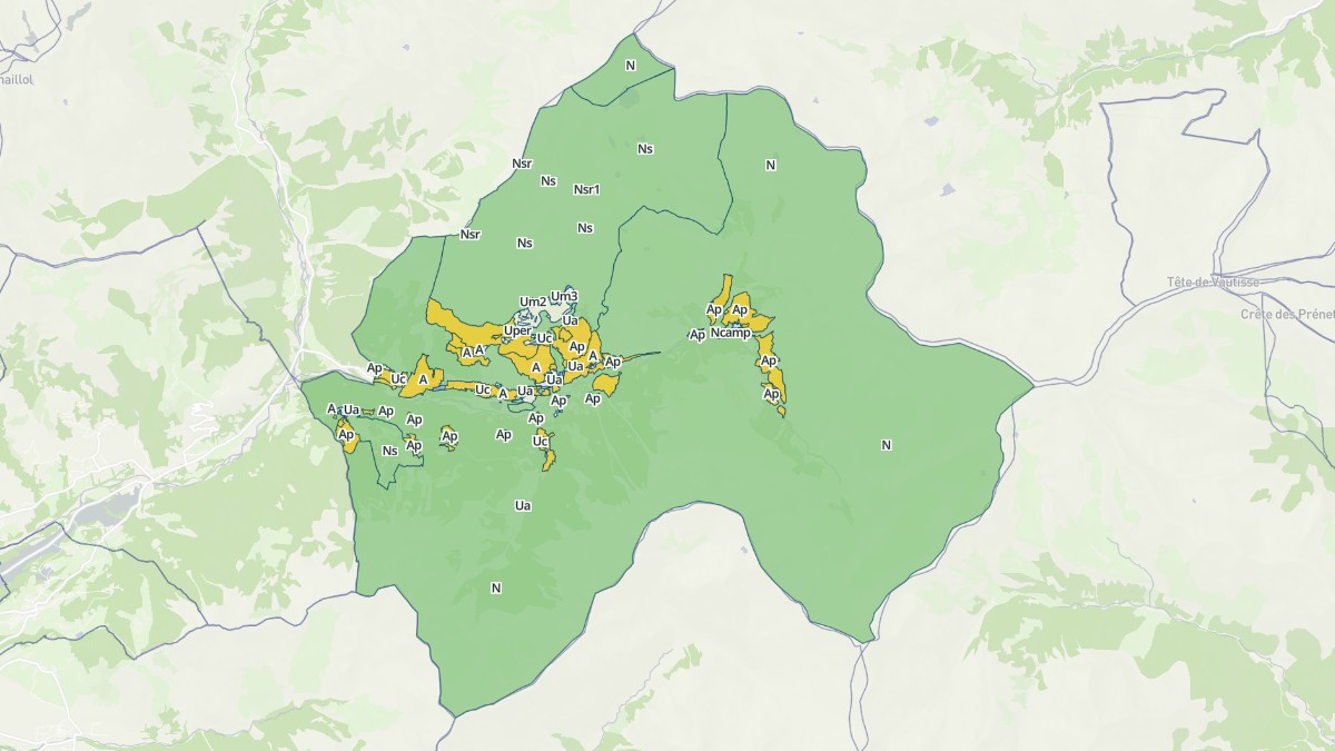 Aperçu cartographique de Orcières, centré sur la commune
