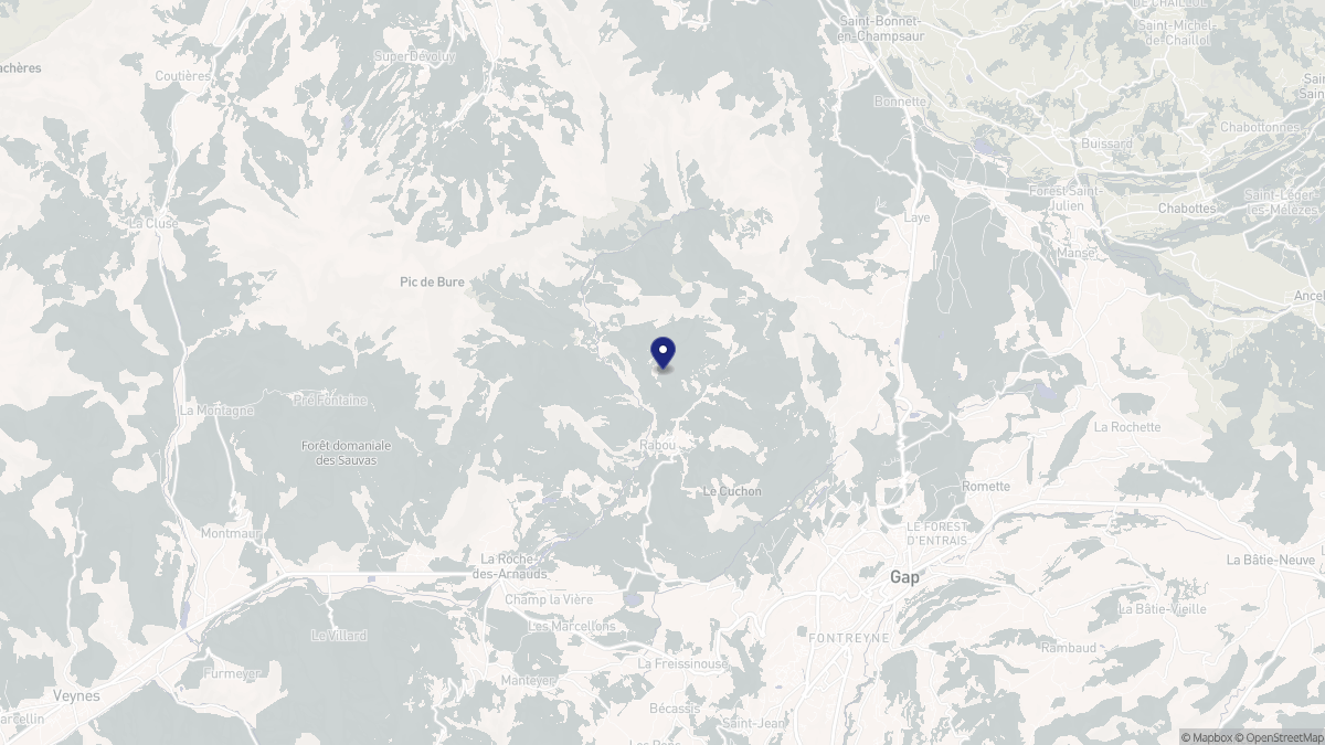 Aperçu cartographique de Rabou, centré sur la commune