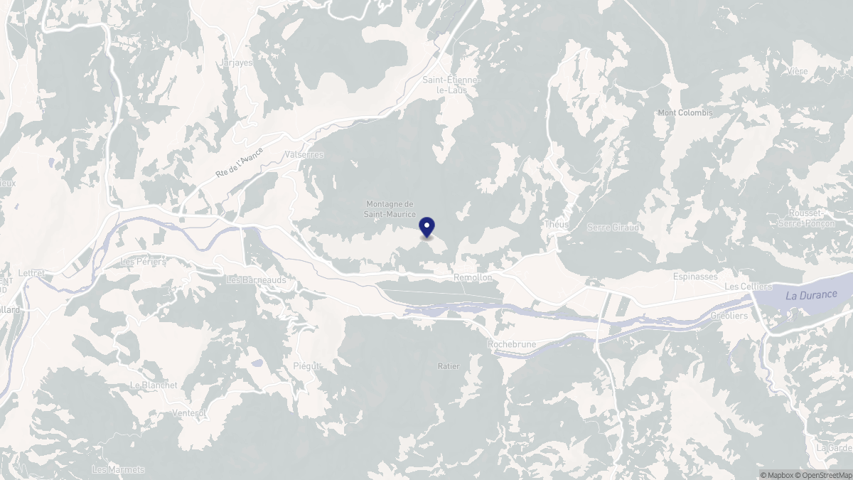 Aperçu cartographique de Remollon, centré sur la commune