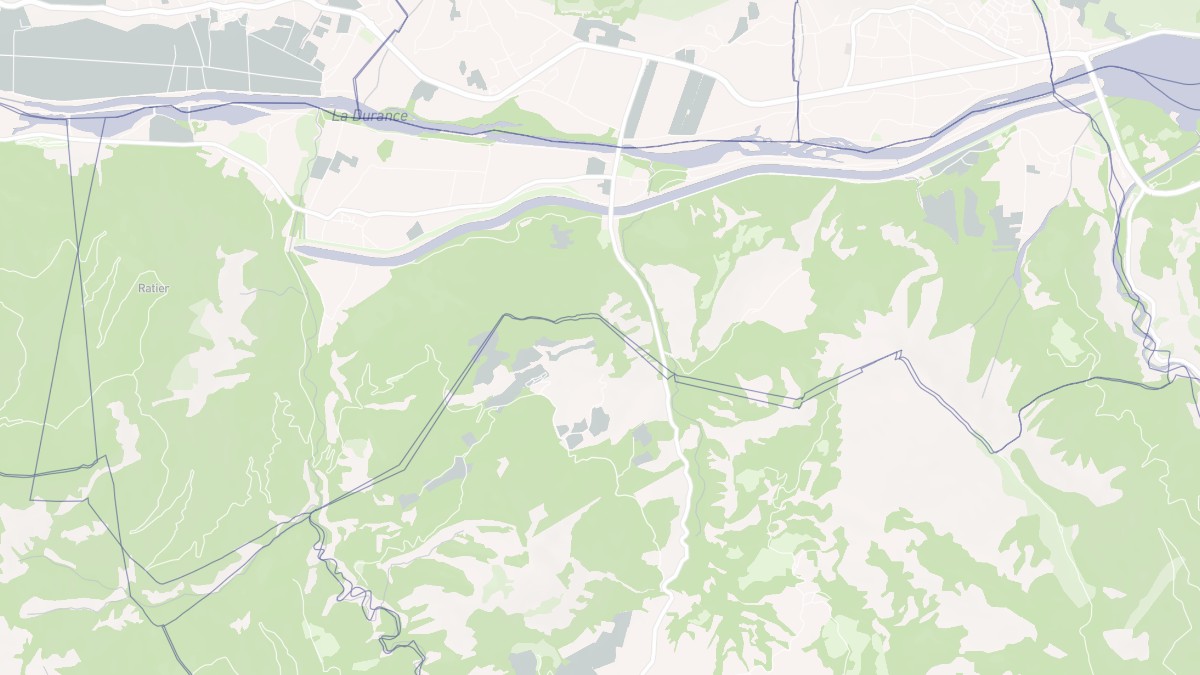Aperçu cartographique de Rochebrune, centré sur la commune