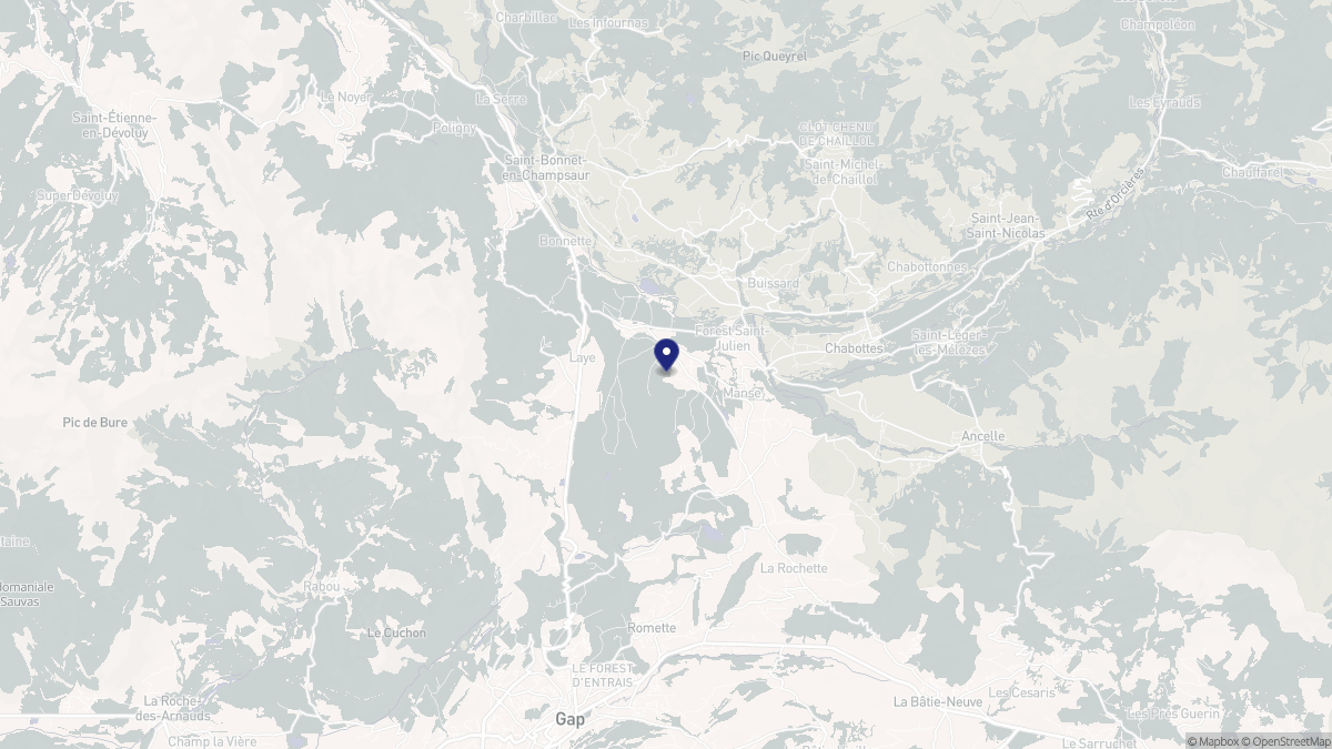 Aperçu cartographique de Saint-Laurent-du-Cros, centré sur la commune
