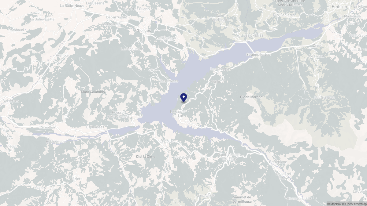 Aperçu cartographique de Le Sauze-du-Lac, centré sur la commune