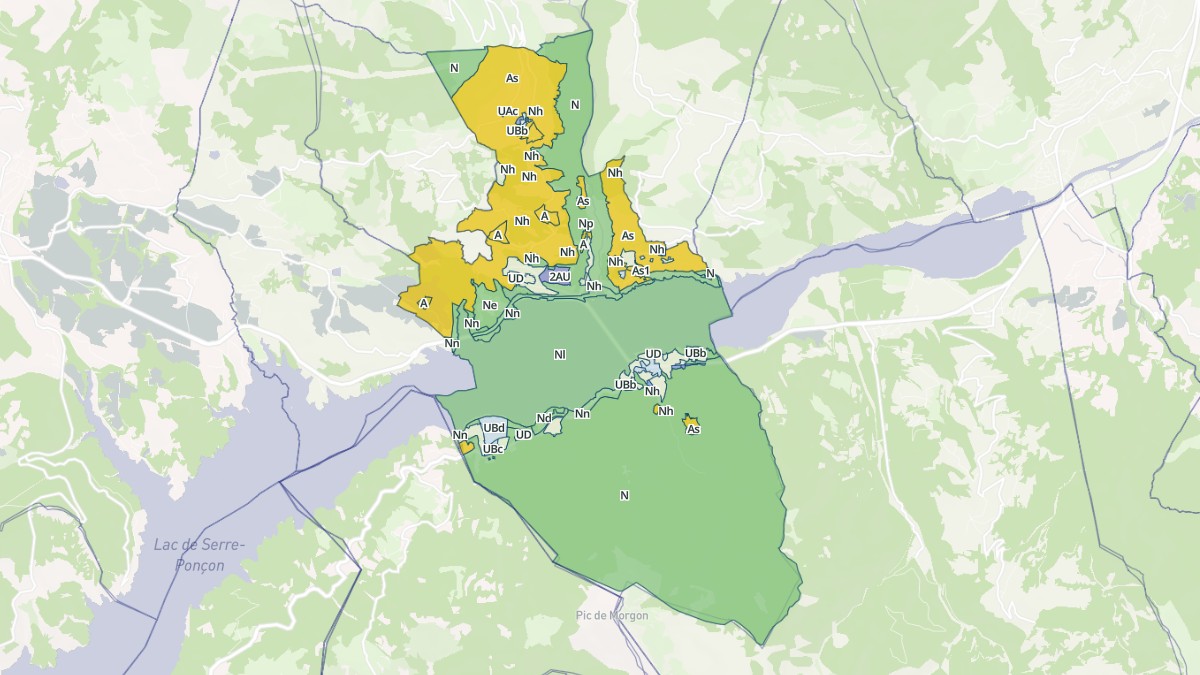 Aperçu cartographique de Savines-le-Lac, centré sur la commune