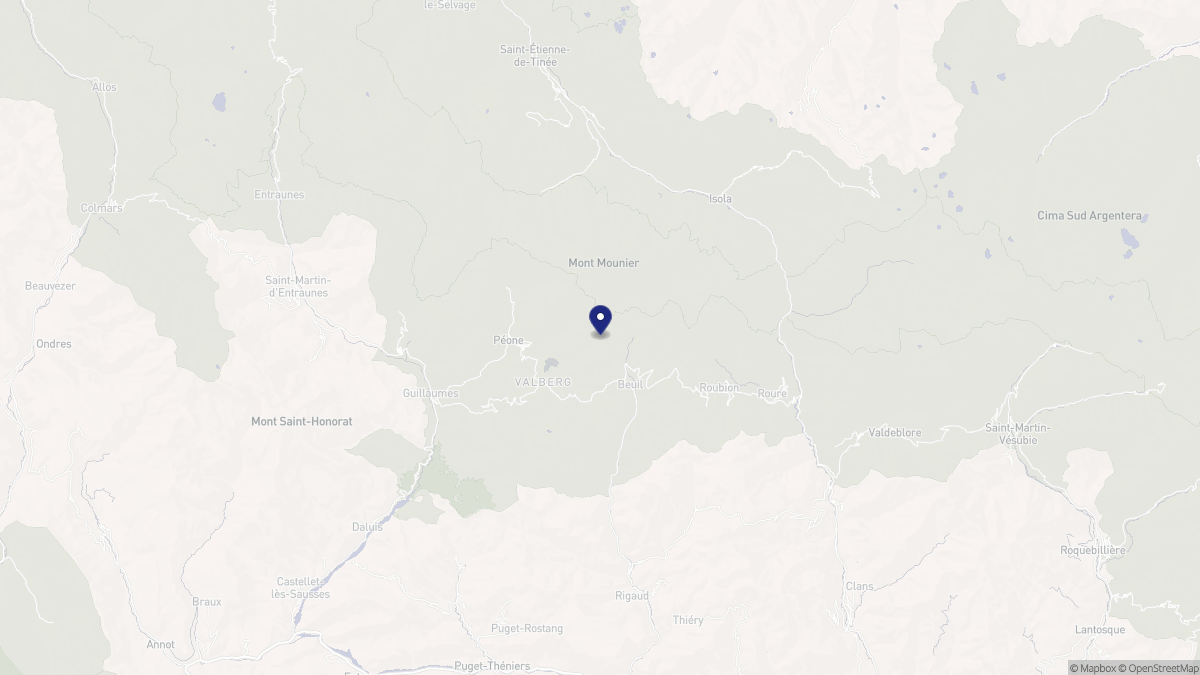 Aperçu cartographique de Beuil, centré sur la commune