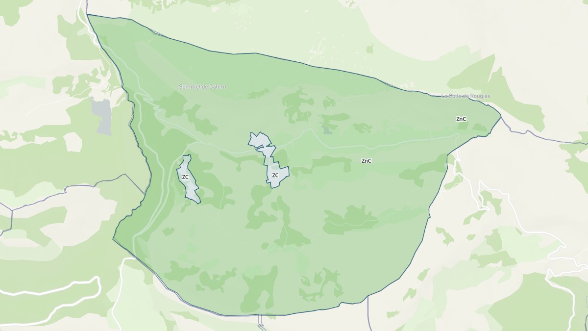 Aperçu cartographique de Caussols, centré sur la commune