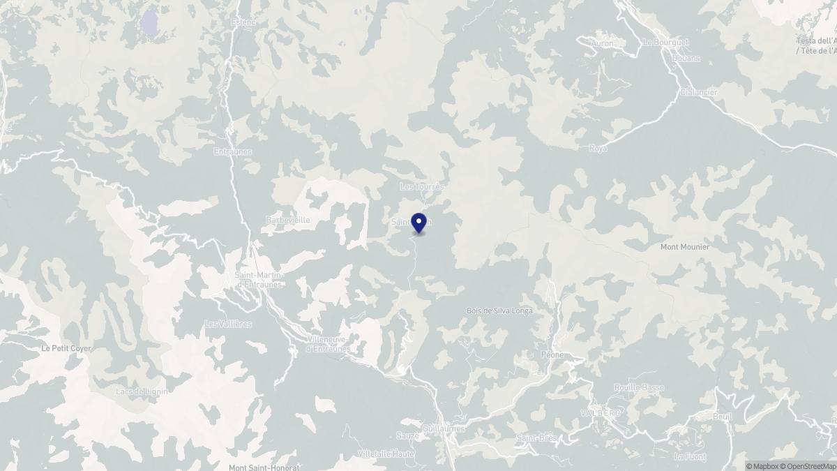 Aperçu cartographique de Châteauneuf-d'Entraunes, centré sur la commune