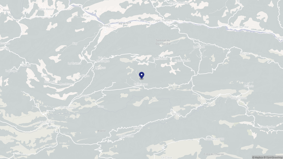 Aperçu cartographique de Collongues, centré sur la commune