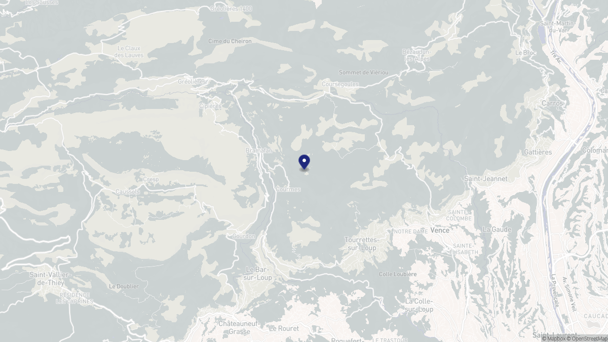 Aperçu cartographique de Courmes, centré sur la commune