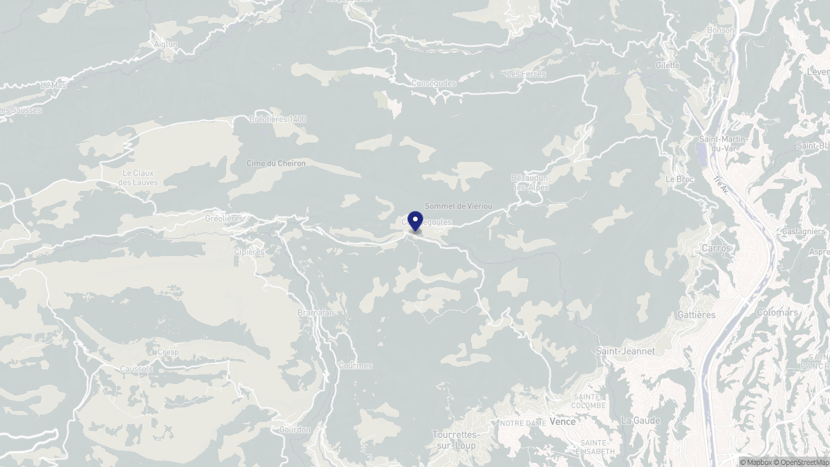 Aperçu cartographique de Coursegoules, centré sur la commune