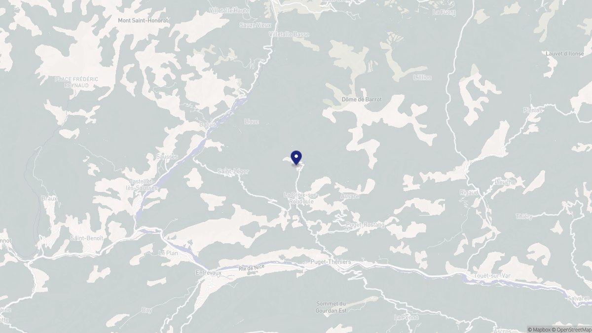 Aperçu cartographique de La Croix-sur-Roudoule, centré sur la commune