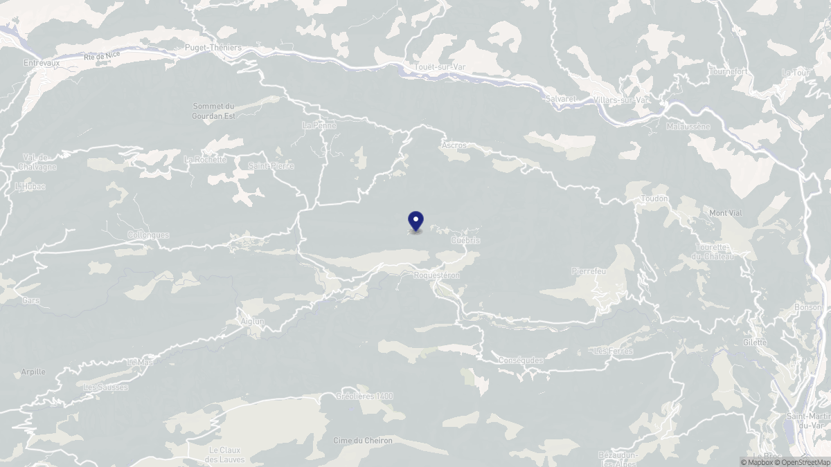 Aperçu cartographique de Cuébris, centré sur la commune