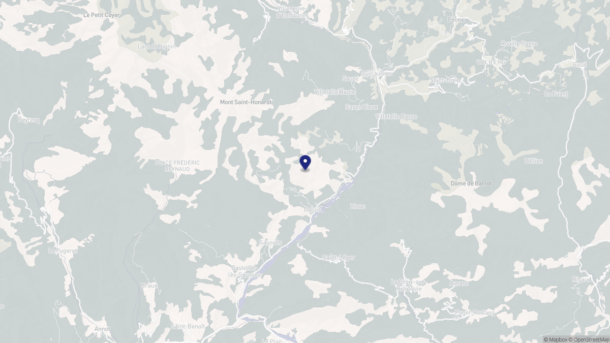 Aperçu cartographique de Daluis, centré sur la commune