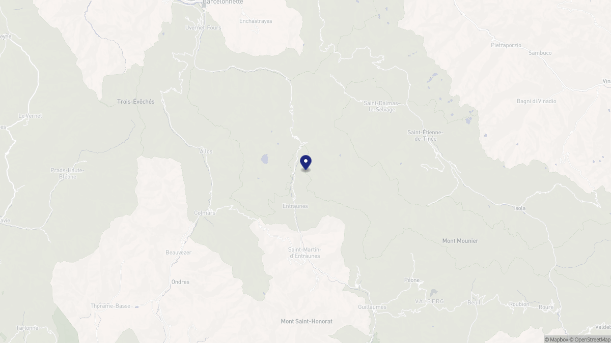 Aperçu cartographique de Entraunes, centré sur la commune