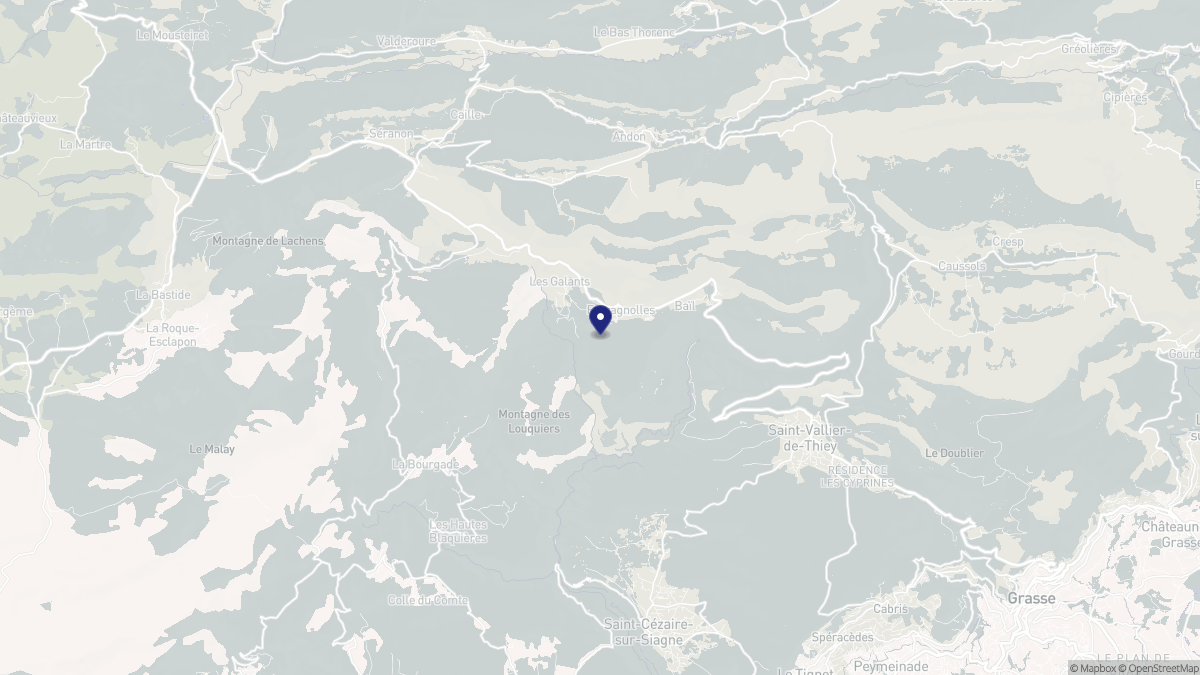 Aperçu cartographique de Escragnolles, centré sur la commune