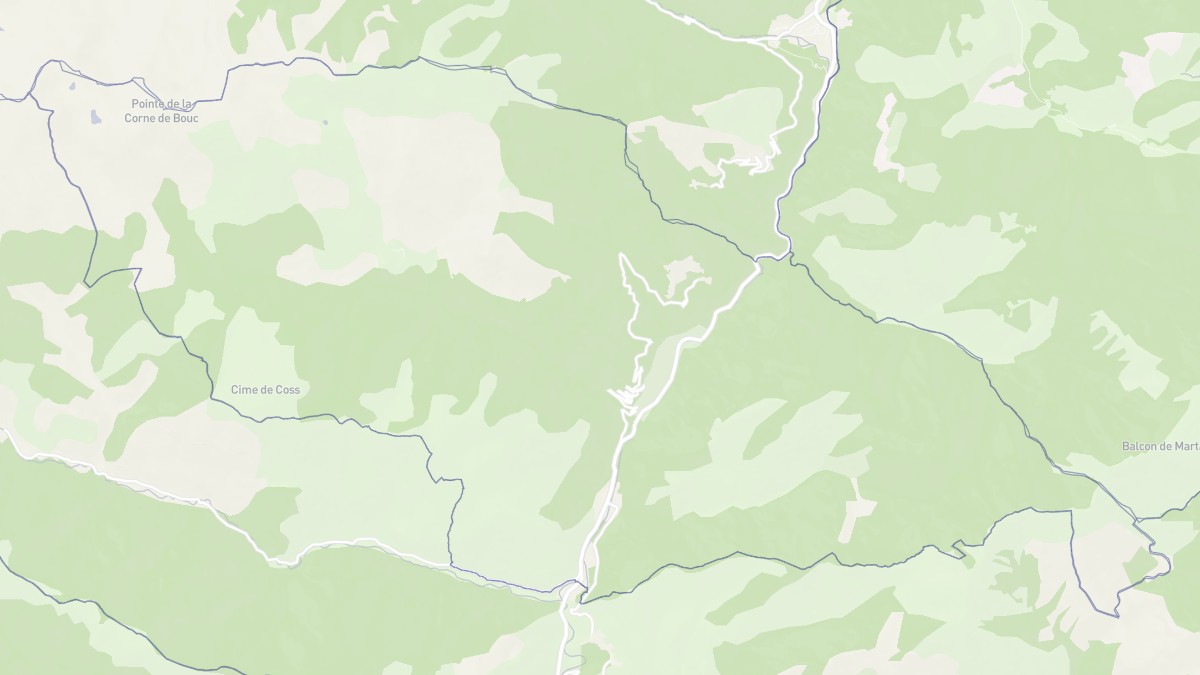 Aperçu cartographique de Fontan, centré sur la commune
