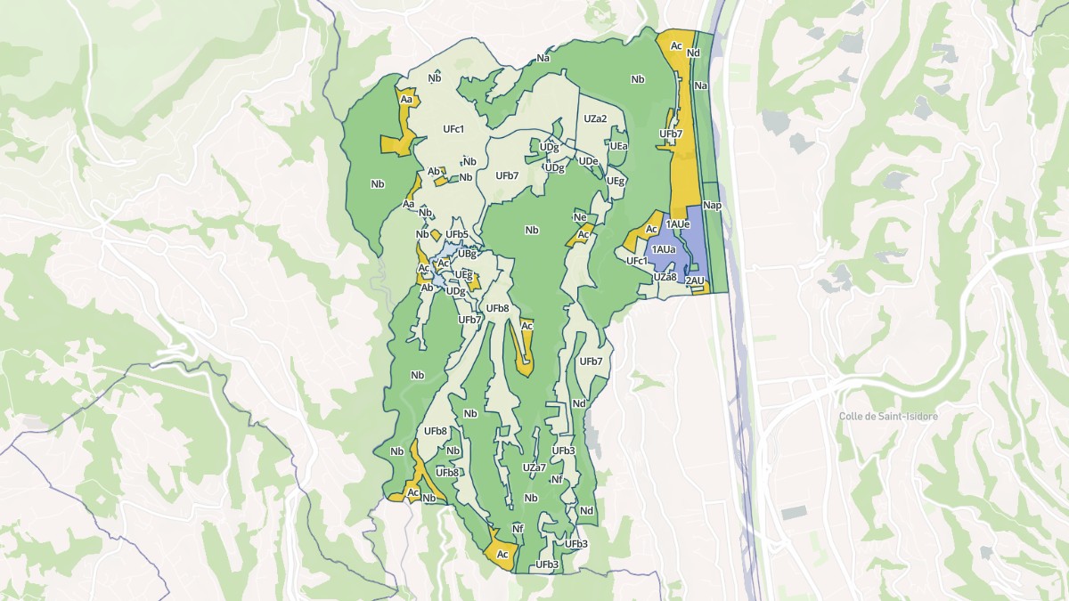 Aperçu cartographique de La Gaude, centré sur la commune