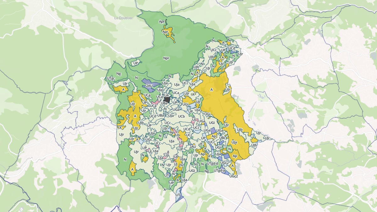 Aperçu cartographique de Grasse, centré sur la commune