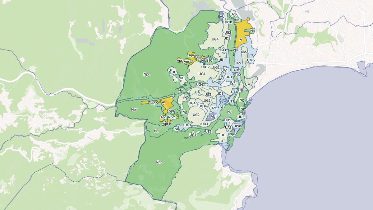 Aperçu cartographique de Mandelieu-la-Napoule, centré sur la commune