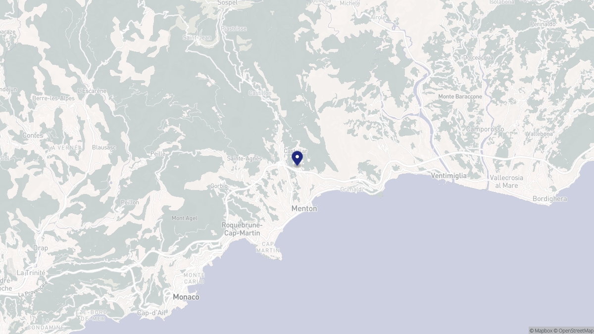 Aperçu cartographique de Menton, centré sur la commune