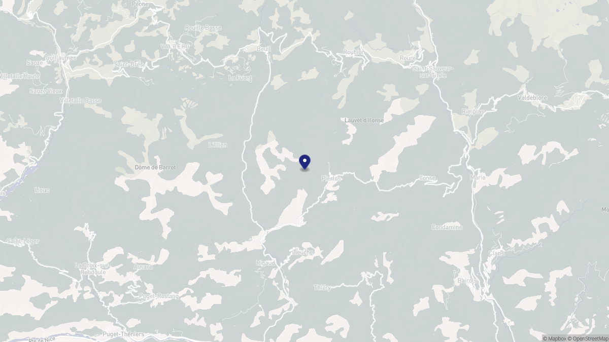 Aperçu cartographique de Pierlas, centré sur la commune