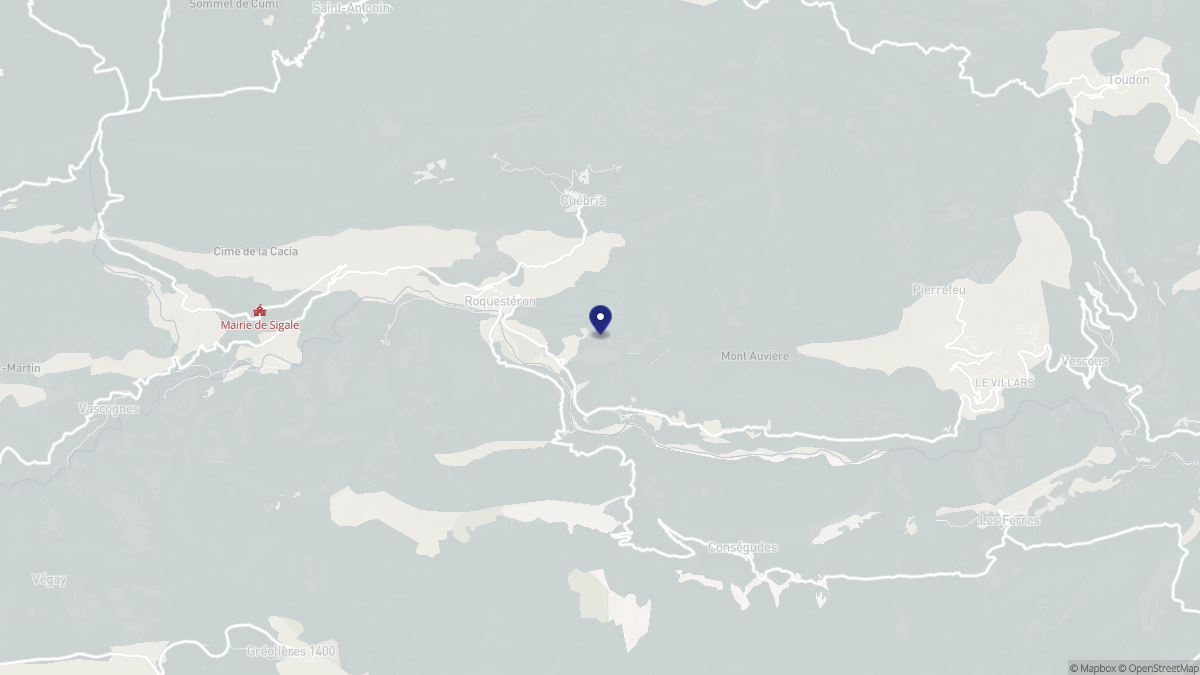 Aperçu cartographique de Roquestéron, centré sur la commune