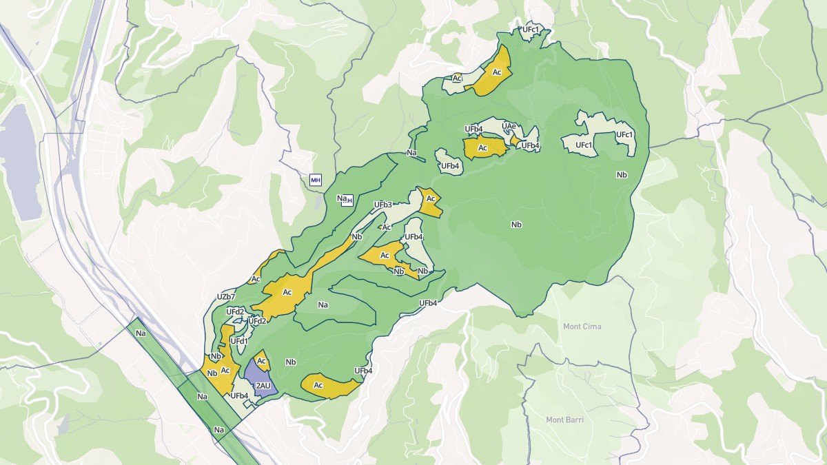 Aperçu cartographique de Saint-Blaise, centré sur la commune