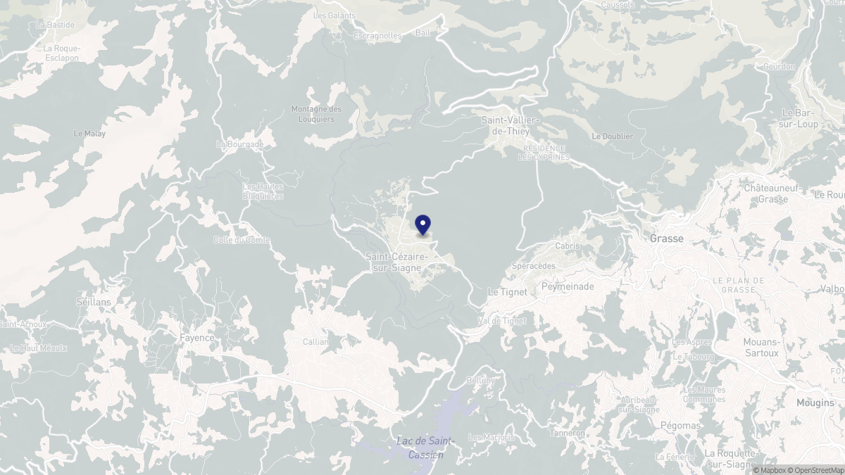 Aperçu cartographique de Saint-Cézaire-sur-Siagne, centré sur la commune