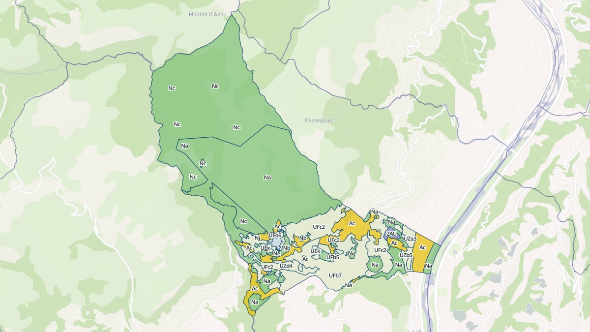 Aperçu cartographique de Saint-Jeannet, centré sur la commune