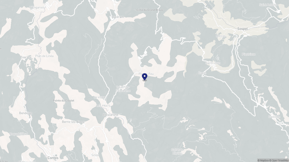 Aperçu cartographique de Touët-de-l'Escarène, centré sur la commune