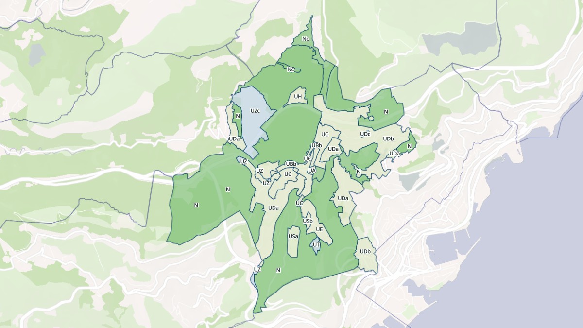 Aperçu cartographique de La Turbie, centré sur la commune