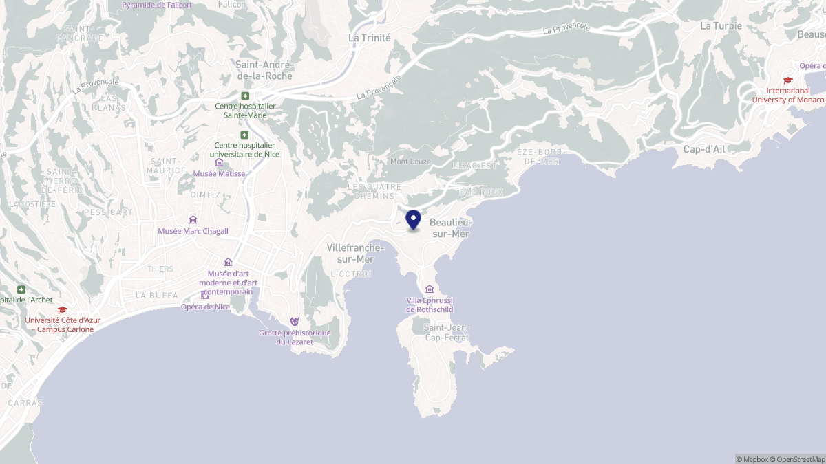 Aperçu cartographique de Villefranche-sur-Mer, centré sur la commune
