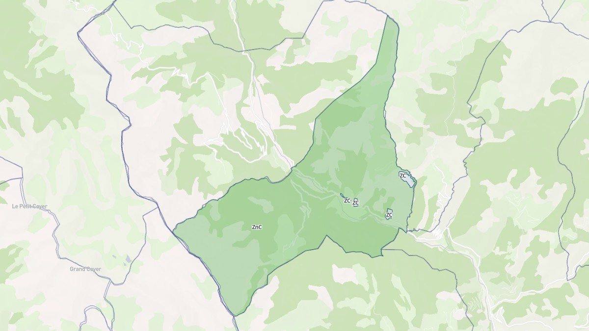 Aperçu cartographique de Villeneuve-d'Entraunes, centré sur la commune