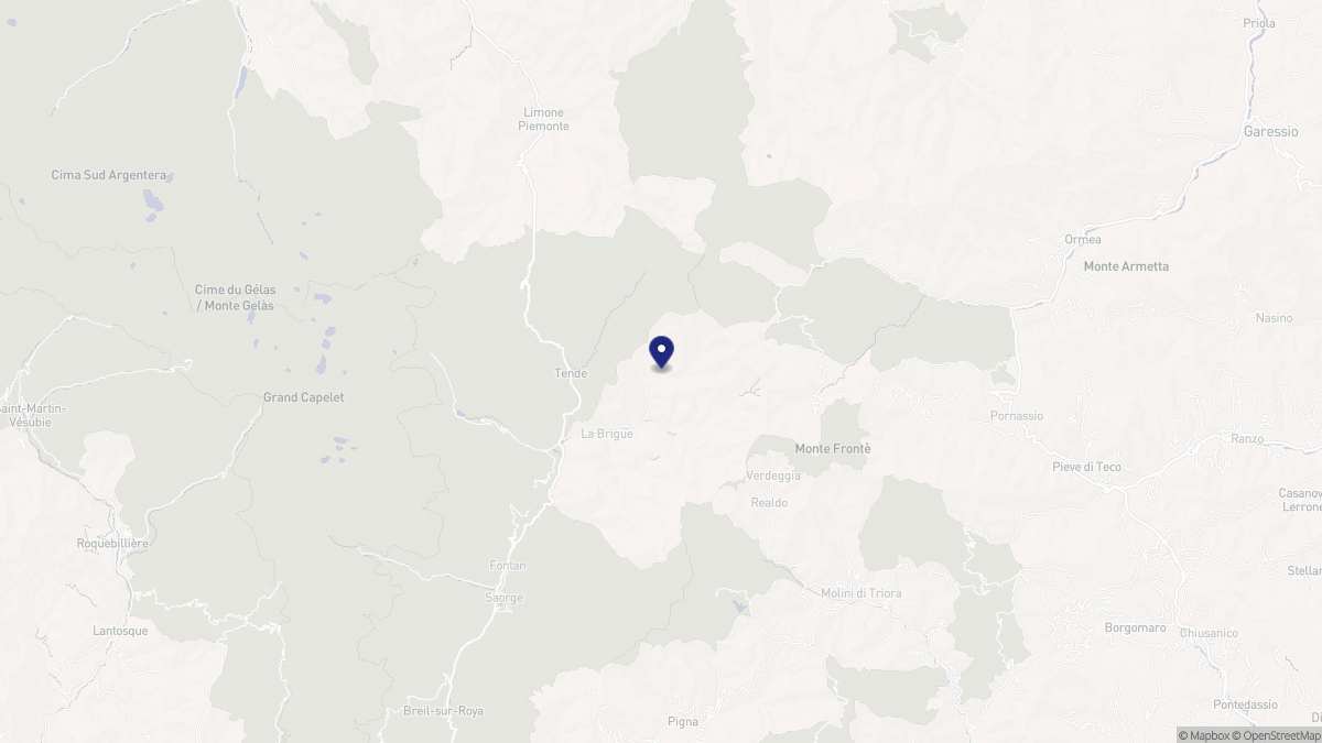 Aperçu cartographique de La Brigue, centré sur la commune