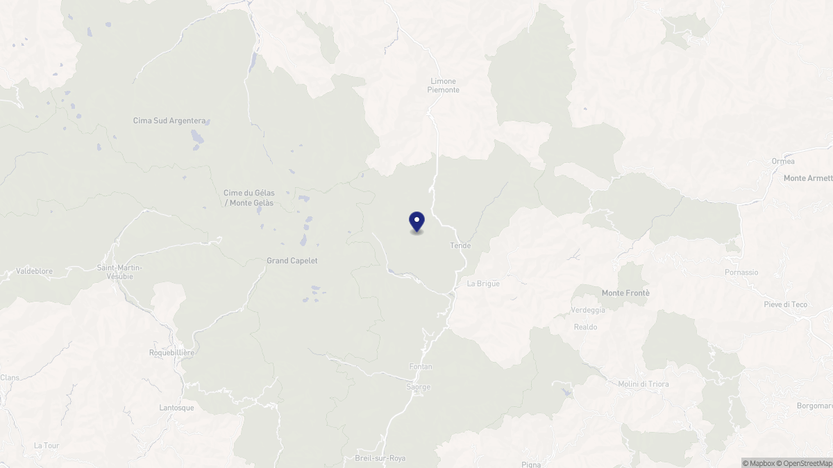 Aperçu cartographique de Tende, centré sur la commune