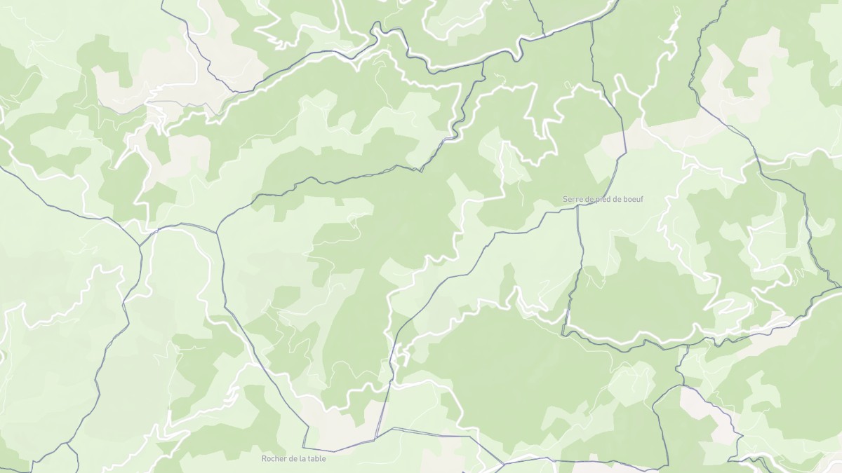 Aperçu cartographique de Ajoux, centré sur la commune