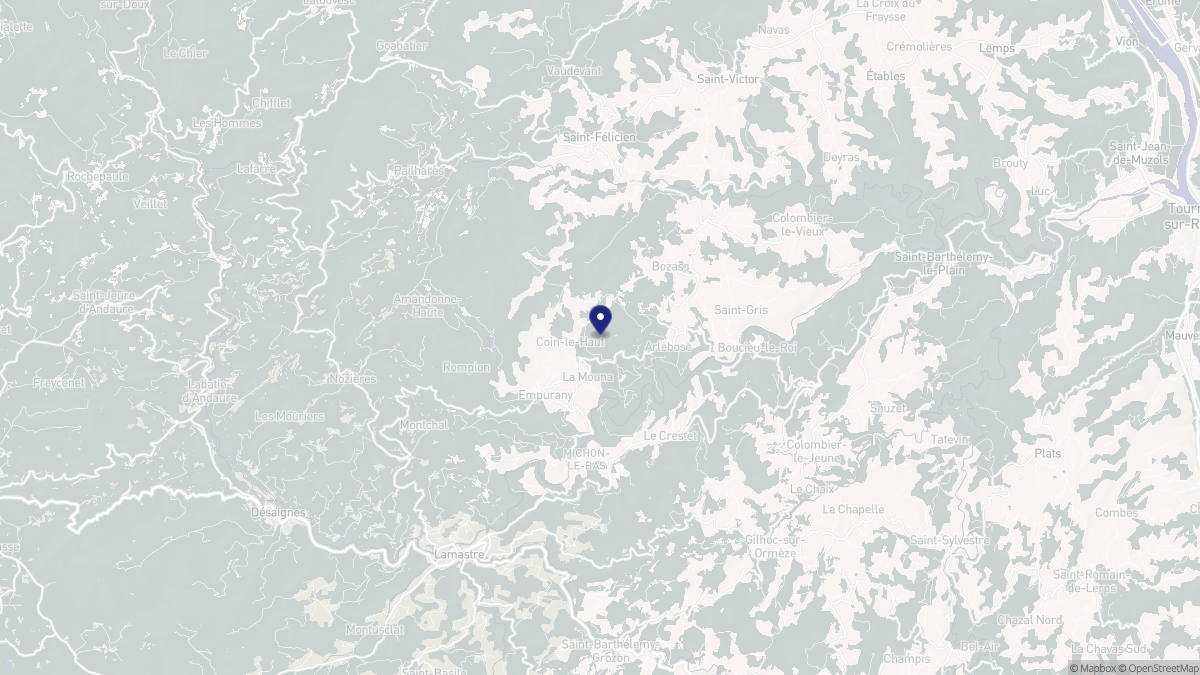 Aperçu cartographique de Arlebosc, centré sur la commune