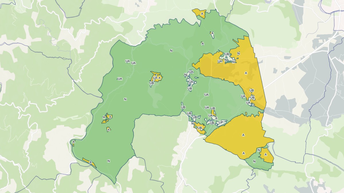 Aperçu cartographique de Banne, centré sur la commune